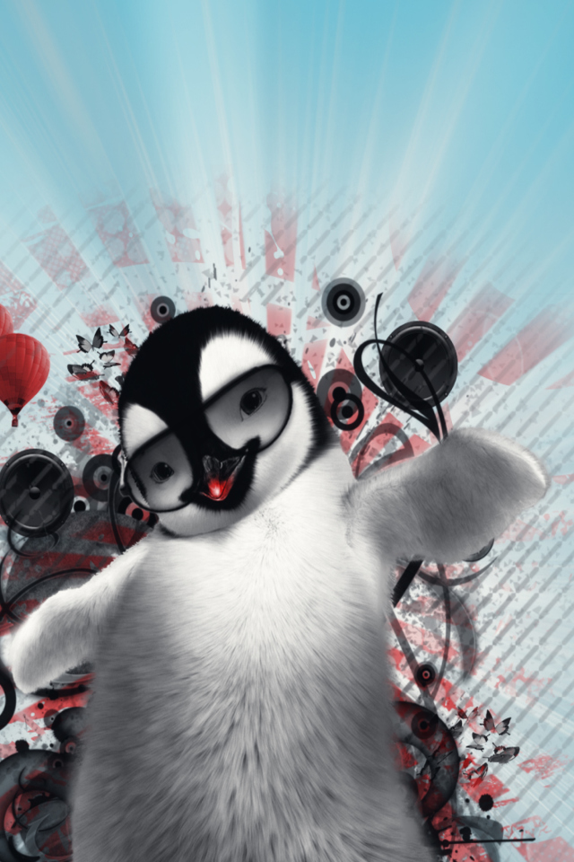 Das Dancing Penguin Wallpaper 640x960