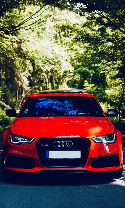 Обои Audi A3 Red 480x800