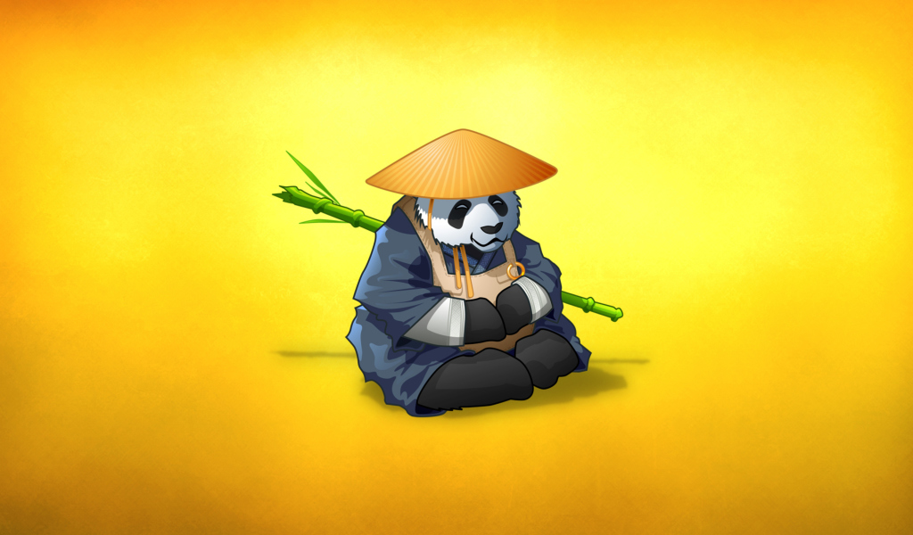Das Funny Panda Illustration Wallpaper 1024x600