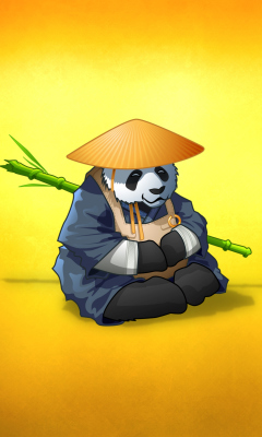 Das Funny Panda Illustration Wallpaper 240x400