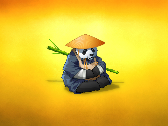 Обои Funny Panda Illustration 640x480