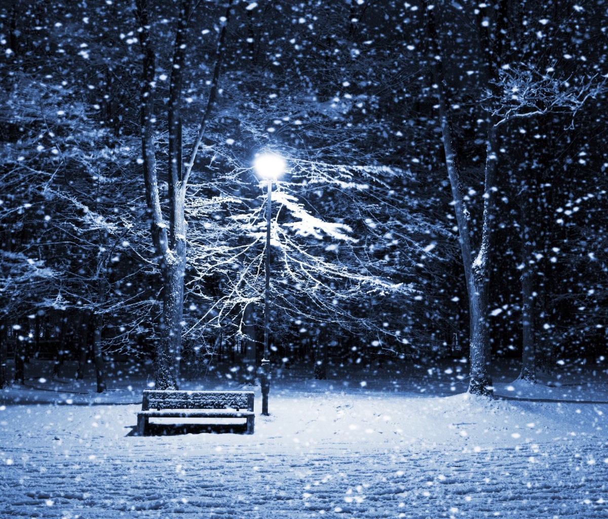 Screenshot №1 pro téma Bench In Snowy Park 1200x1024