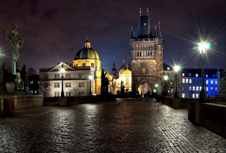 Screenshot №1 pro téma Prague Charles Bridge At Night