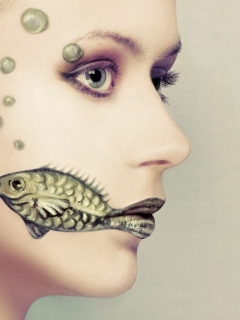 Das Fish Face Art Wallpaper 240x320