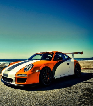 Orange Porsche 911 - Obrázkek zdarma pro 132x176