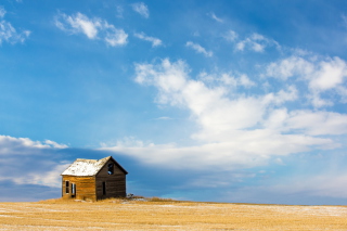 Left House Under Blue Sky Picture for Android, iPhone and iPad
