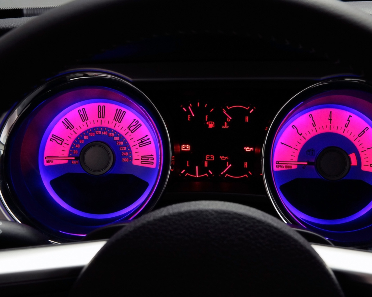 Das Retro Neon Speedometer Wallpaper 1280x1024
