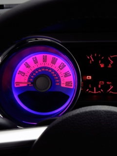 Das Retro Neon Speedometer Wallpaper 240x320