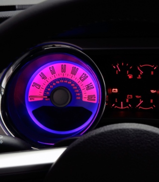 Retro Neon Speedometer - Obrázkek zdarma pro 480x640