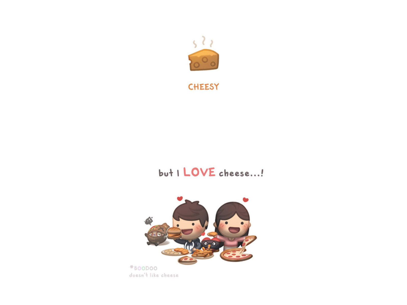 Fondo de pantalla Love Is Cheesy 1600x1200