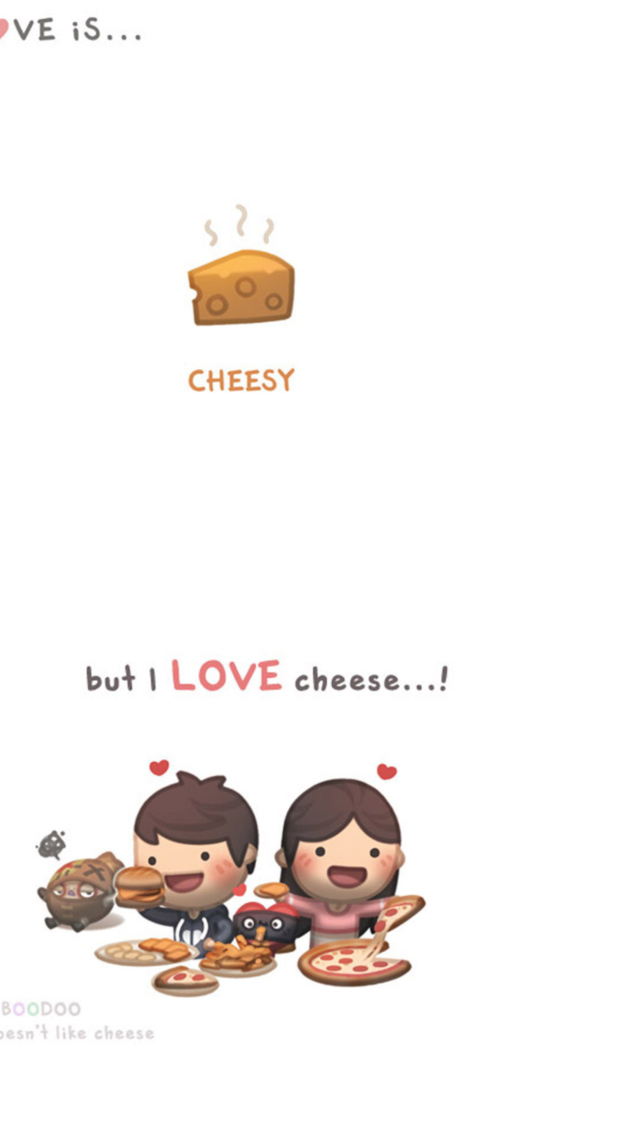 Sfondi Love Is Cheesy 640x1136