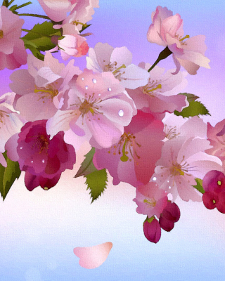 Kostenloses Painting apple tree in bloom Wallpaper für iPhone 5S