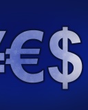 Das Japanese Yen, Euro, Dollar Symbol Wallpaper 128x160