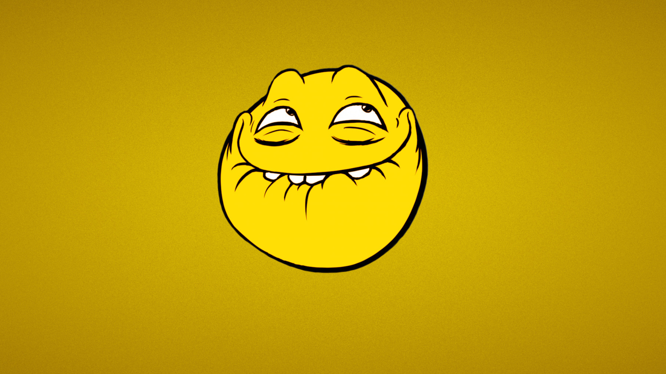 Screenshot №1 pro téma Yellow Trollface Smile 1366x768