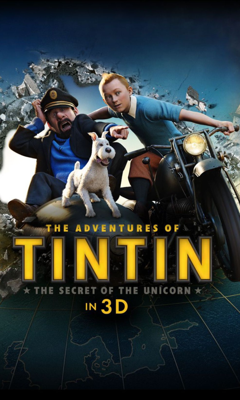 Fondo de pantalla The Adventures Of Tintin 3D 768x1280
