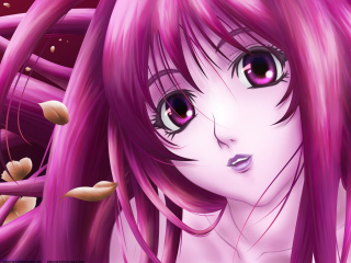 Das Pink Anime Girl Wallpaper 320x240