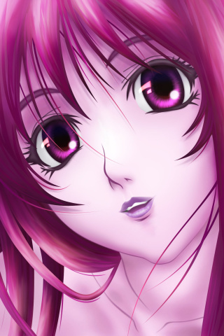 Pink Anime Girl wallpaper 320x480