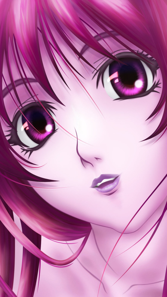 Das Pink Anime Girl Wallpaper 640x1136