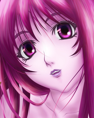 Pink Anime Girl Background for 640x1136