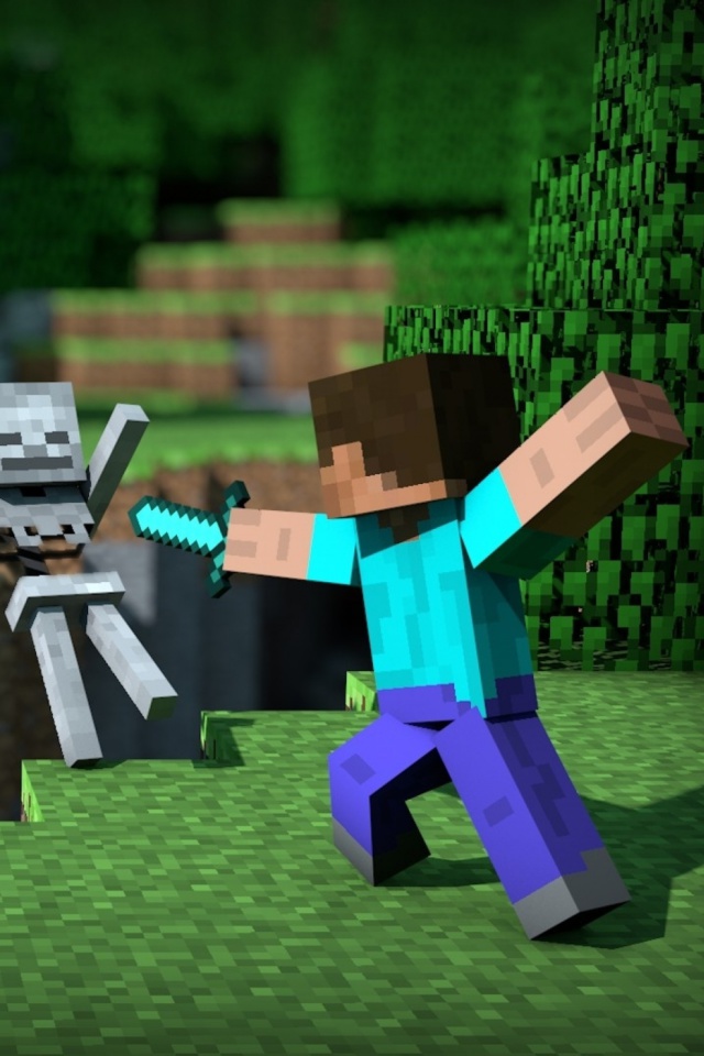 Fondo de pantalla Minecraft Steve 640x960