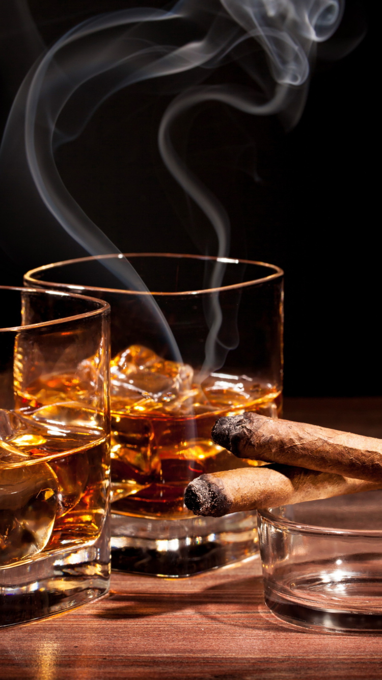 Fondo de pantalla Whisky & Cigar 750x1334