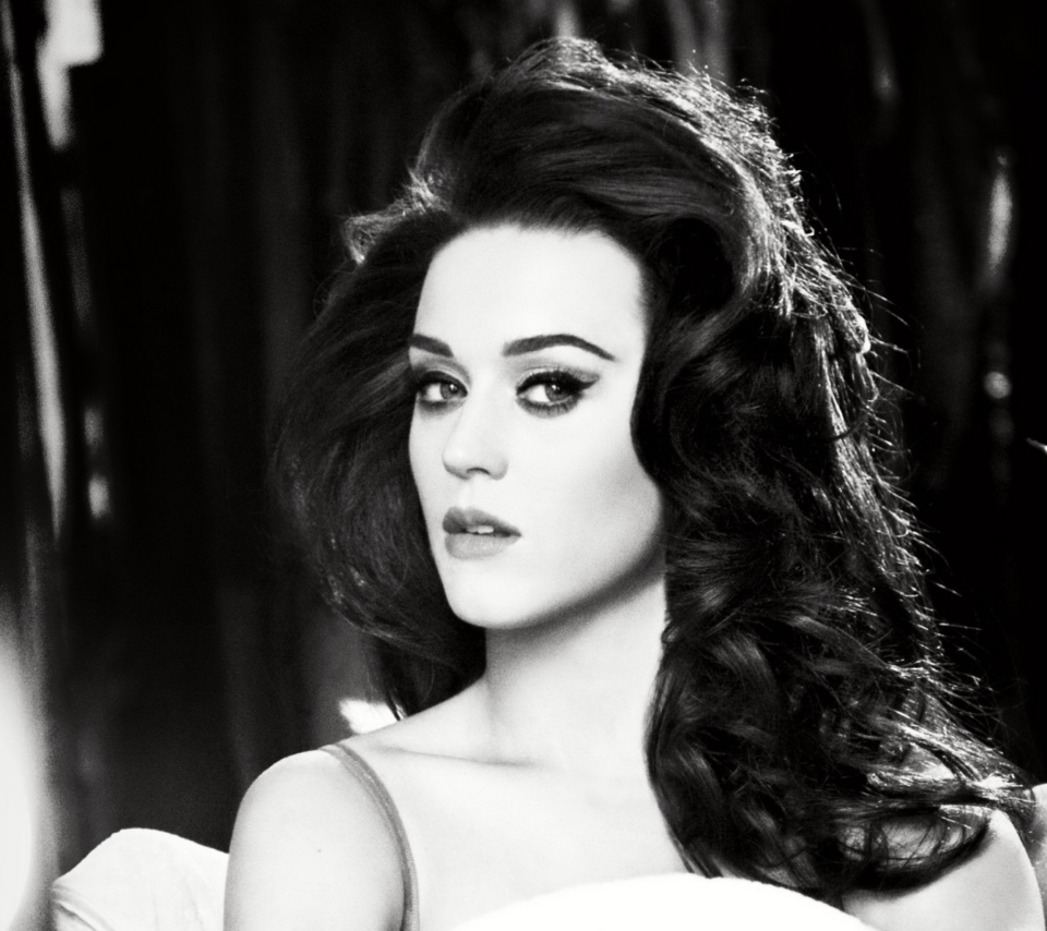 Обои Katy Perry Black And White 960x854