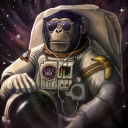 Monkeys and apes in space wallpaper 128x128