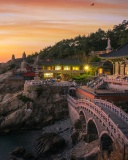 Haedong Yonggungsa, Temple in Busan, South Korea wallpaper 128x160