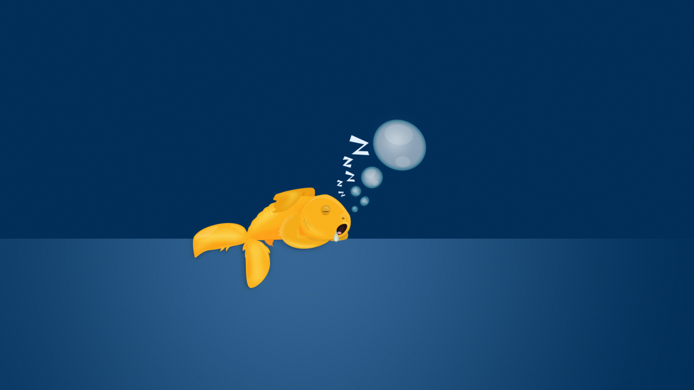 Sleepy Goldfish wallpaper 1366x768