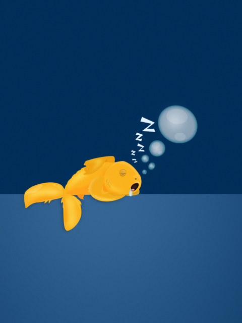 Обои Sleepy Goldfish 480x640