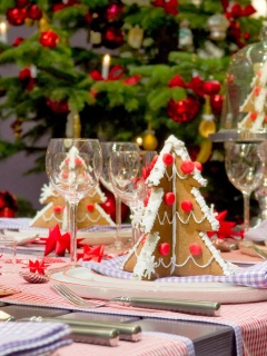 Обои Christmas Table Decorations Ideas 240x320