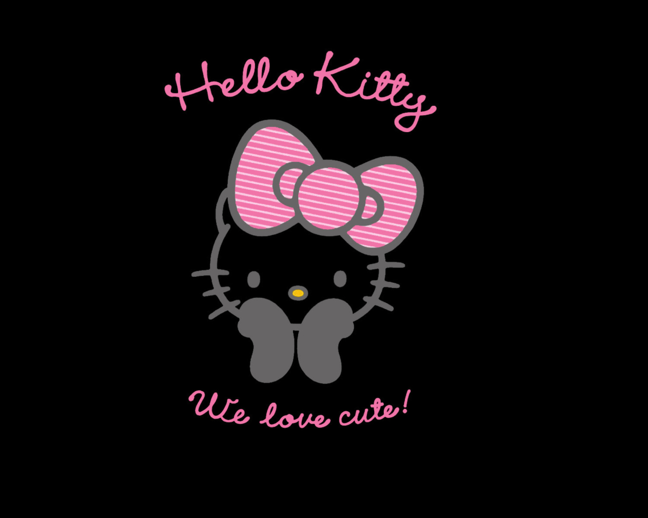 Das Black Hello Kitty Wallpaper 1280x1024