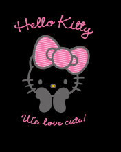 Das Black Hello Kitty Wallpaper 176x220