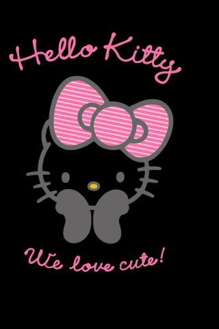 Обои Black Hello Kitty 320x480