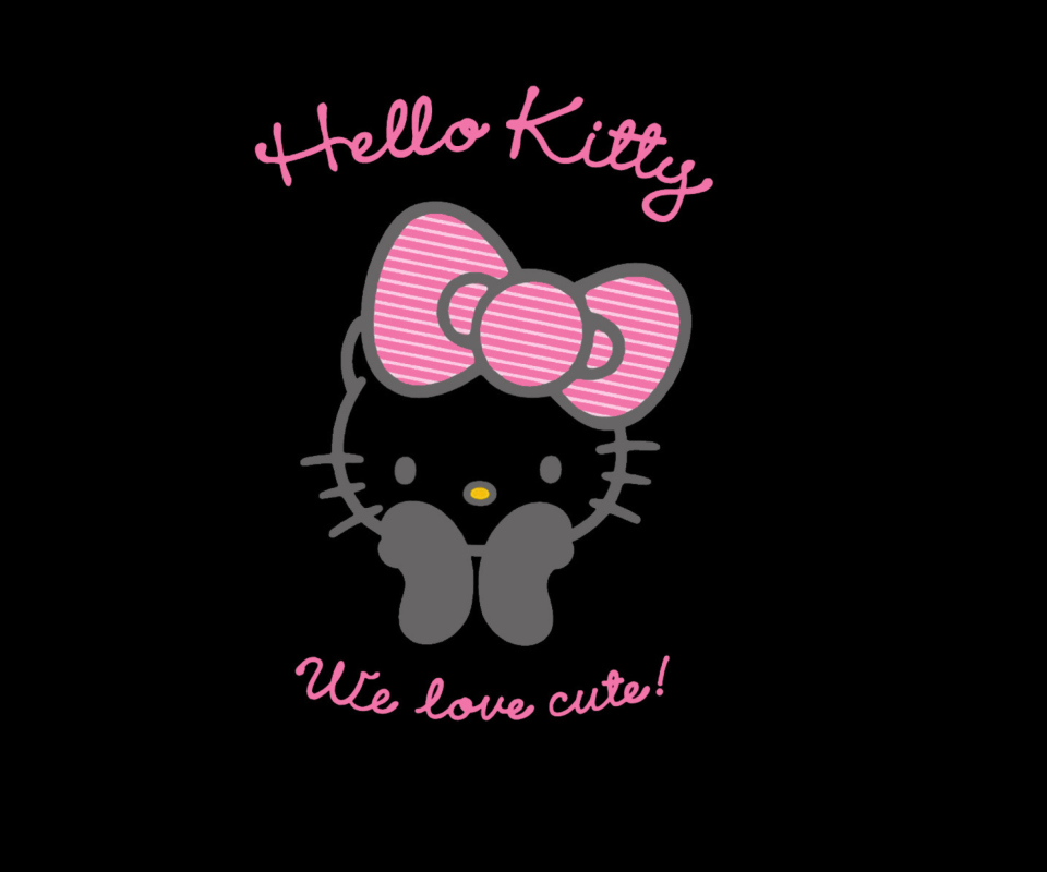 Das Black Hello Kitty Wallpaper 960x800