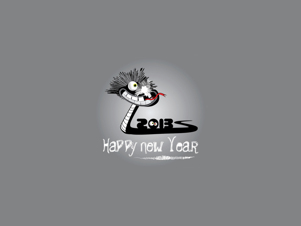 Das Happy 2013 Snake Year Wallpaper 1024x768