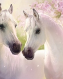 Sfondi White Horse Painting 128x160
