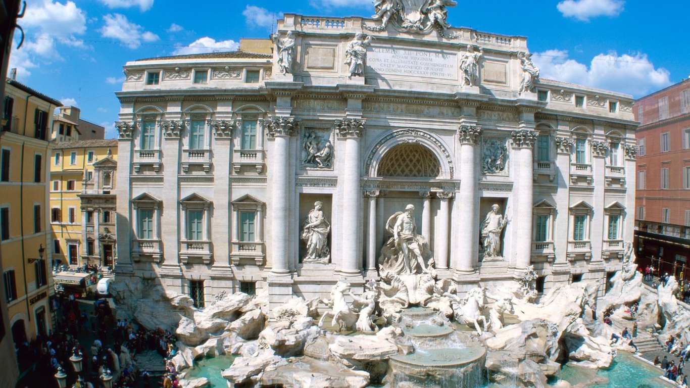 Screenshot №1 pro téma Trevi Fountain - Rome Italy 1366x768