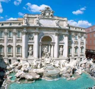 Trevi Fountain - Rome Italy papel de parede para celular para 128x128