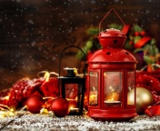 Christmas candles with holiday decor wallpaper 176x144
