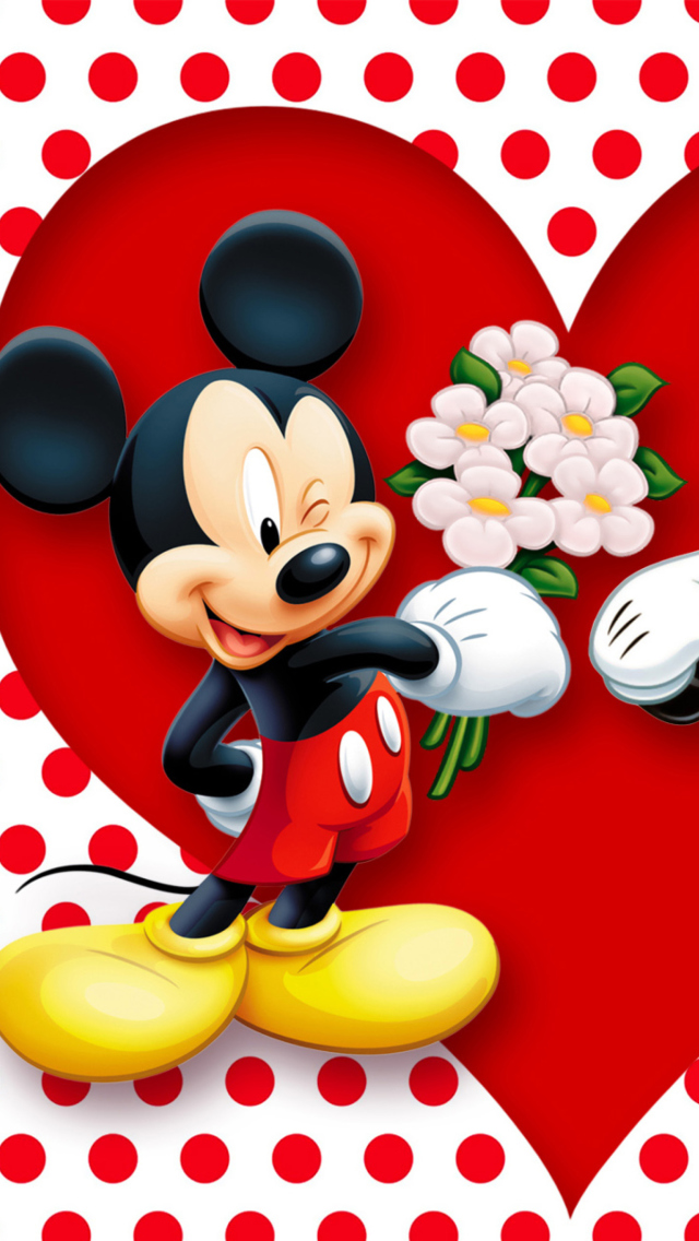 Обои Mickey And Minnie Mouse 640x1136
