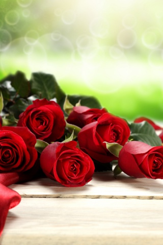 Das Red Roses for Valentines Day Wallpaper 320x480