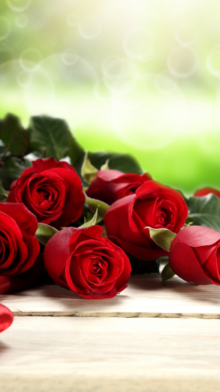 Das Red Roses for Valentines Day Wallpaper 750x1334