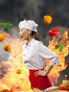 Screenshot №1 pro téma Asian Chef Girl 240x320