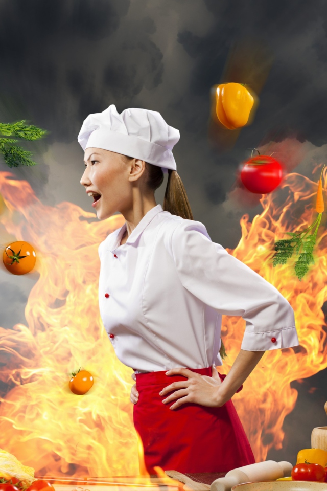 Screenshot №1 pro téma Asian Chef Girl 640x960
