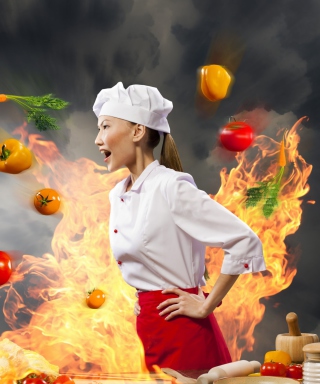 Asian Chef Girl - Obrázkek zdarma pro 360x640
