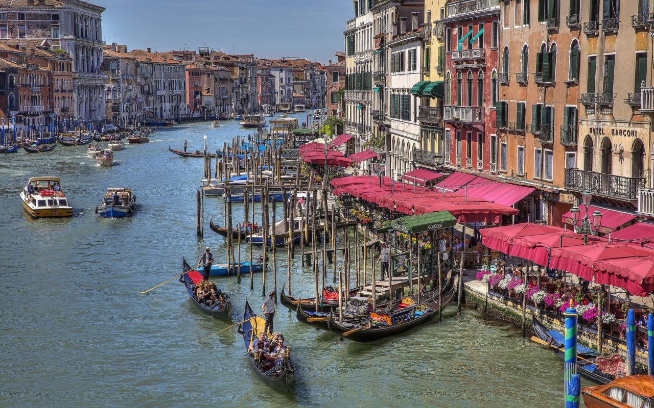 Das Venice Canals Painting Wallpaper 1280x800