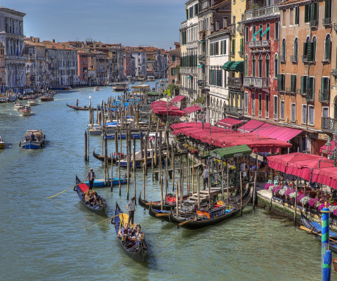 Обои Venice Canals Painting 480x400