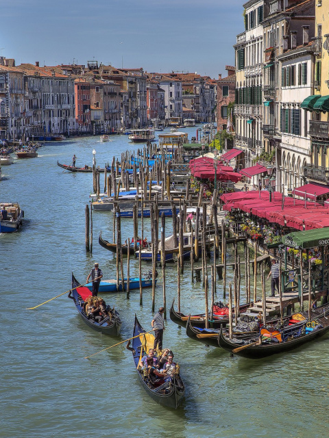 Fondo de pantalla Venice Canals Painting 480x640