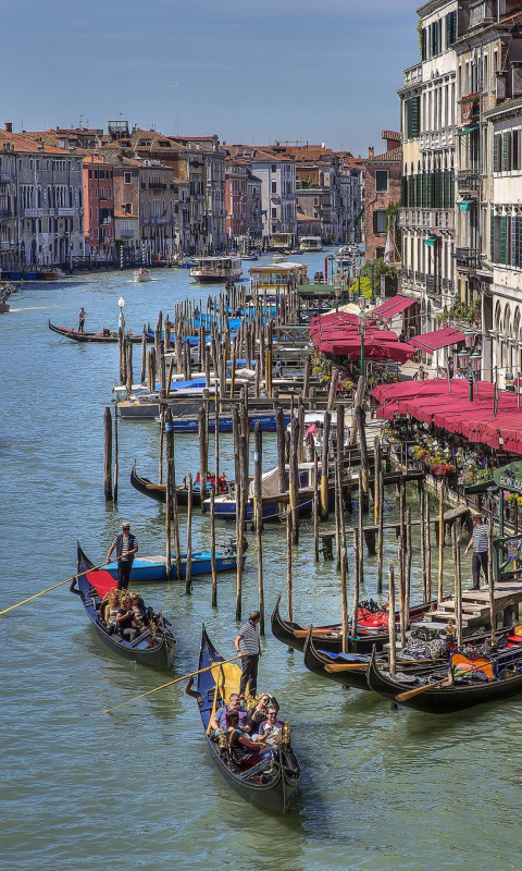 Das Venice Canals Painting Wallpaper 480x800